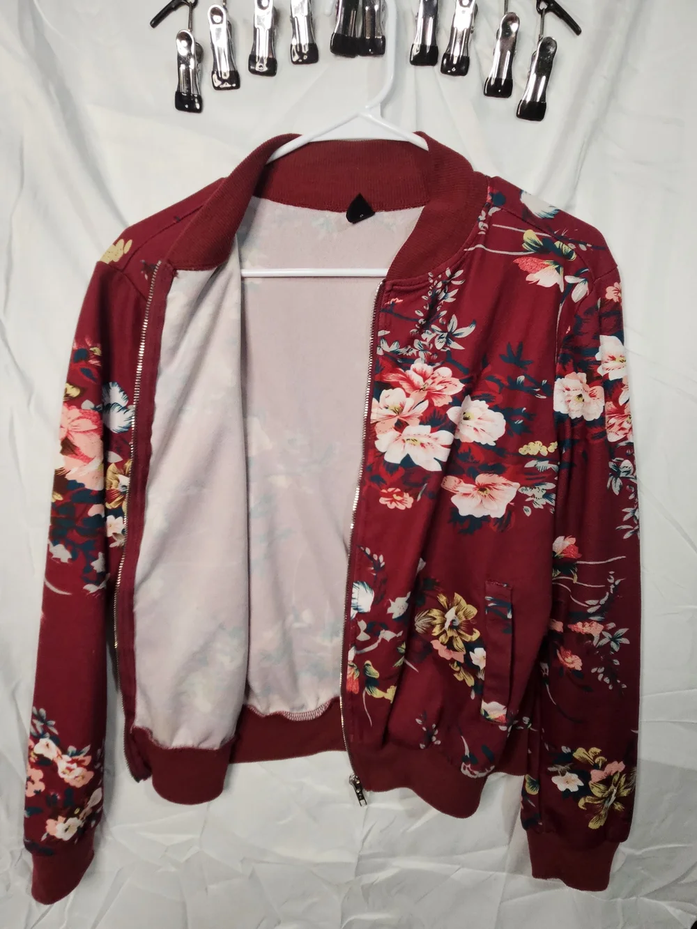 SHEIN burgundy floral